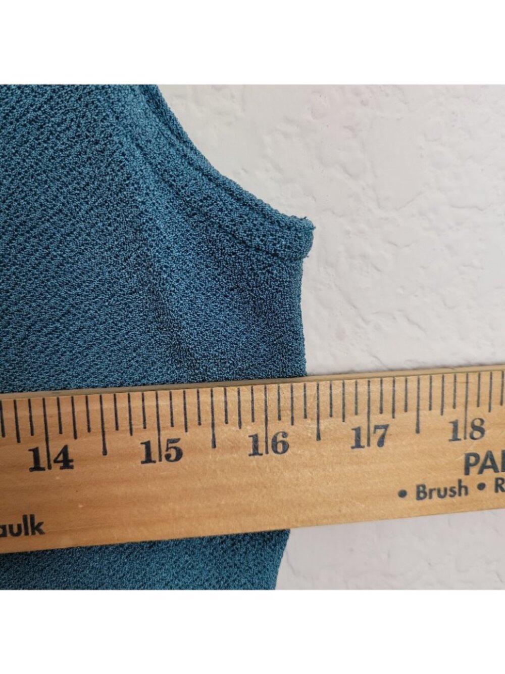 Orvis Pearlized Teal Blue Sleeveless Knit Top Shirt Tank Casual Stretch Small - Picture 5 of 5